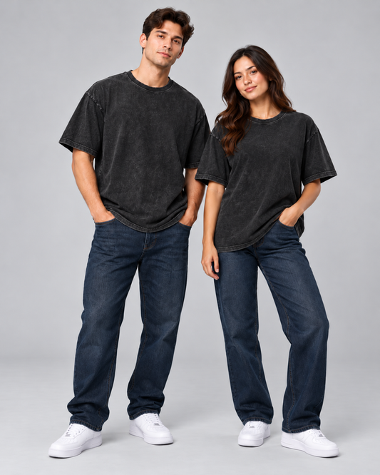Camiseta Oversized Unisex Acid Wash | Bordado de tu Mascota
