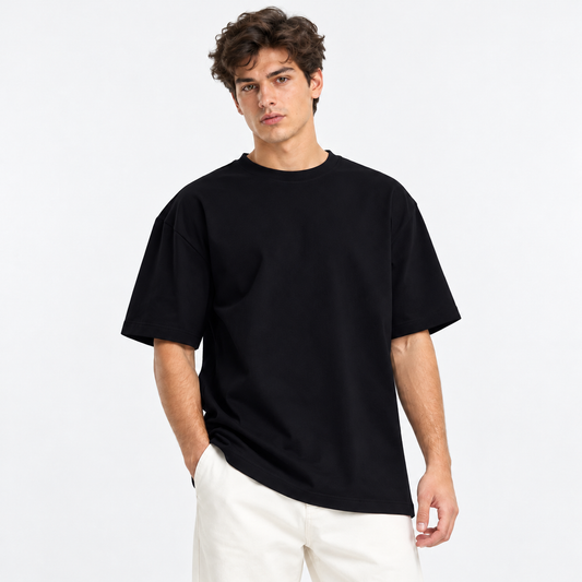 Camiseta Semioversized Pesada Hombre | Bordado de tu Mascota
